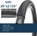 29x2.125 MTB tyre upright and folded views