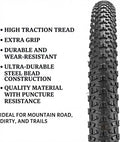 MTB tyre key features list – high traction, grip, durable, puncture resistant