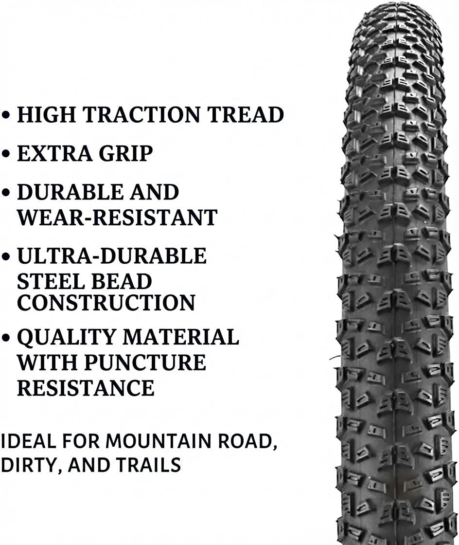 MTB tyre key features list – high traction, grip, durable, puncture resistant