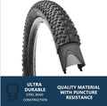 MTB tyre steel bead and puncture resistance feature callout