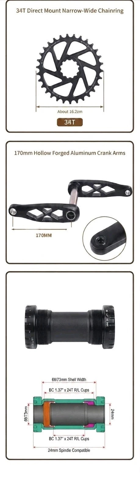 GOLDIX MTB Crankset 170mm 34T in retail box